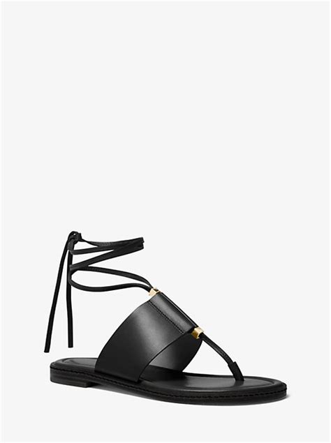 marlon leather lace up sandal michael kors|Michael Kors Marlon leather Optic White Leather Lace Up .